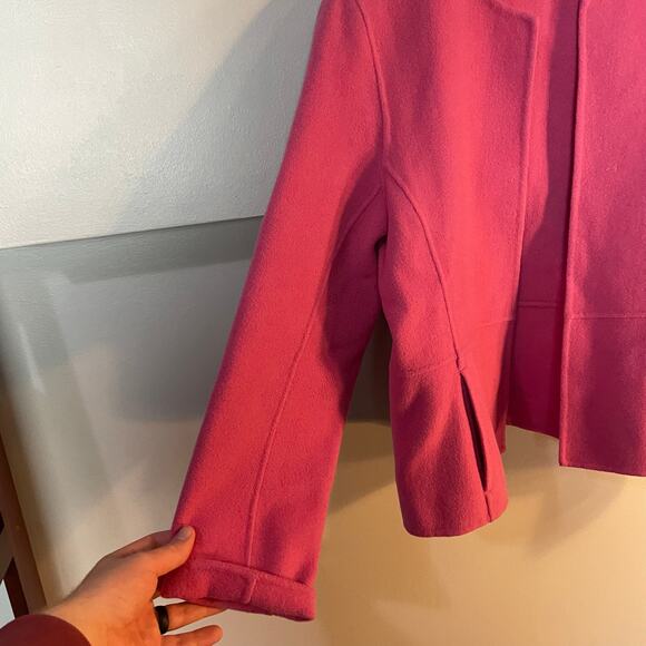 Eileen Fisher Wool & Cashmere Pink Thick Open Blazer Cardigan Women's Medium EUC - Picture 11 of 15